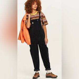Lucy & Yak Organic Corduroy Dungarees Black UK 30/US 26